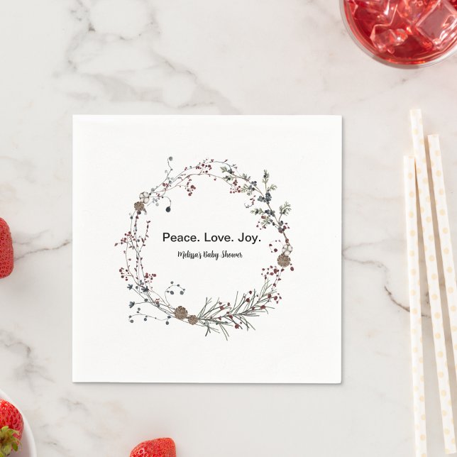 Peace love joy winterberry rustic boho wildflowers serviette (Von Creator hochgeladen)