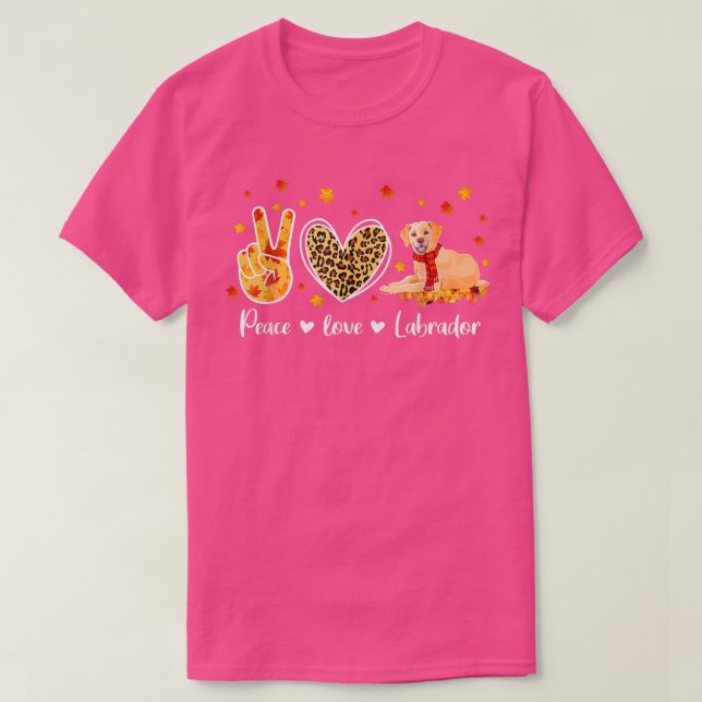 Peace Love Labrador Retriever Funny Fall Leaves Th T-Shirt (Design vorne)