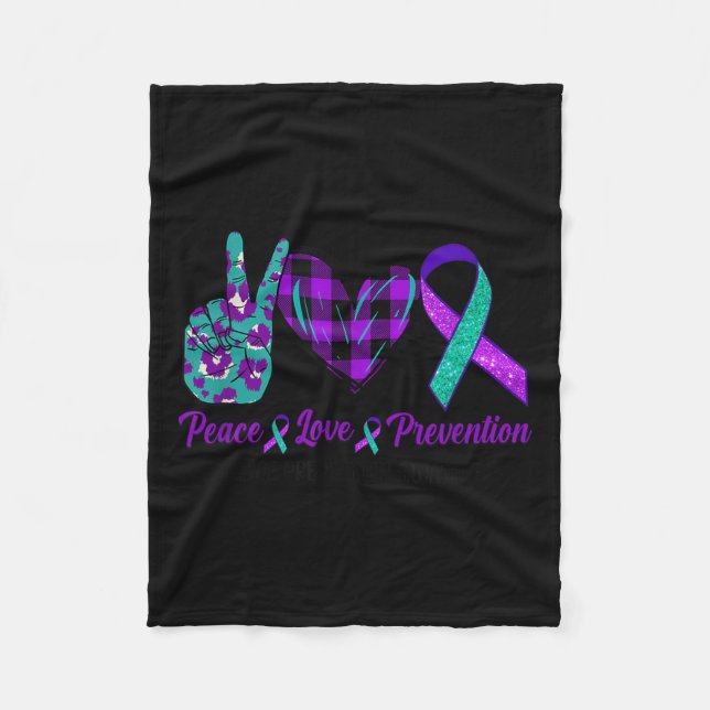 Peace Love Life Suicide Awareness Womens Semi Colo Fleecedecke (Vorderseite)