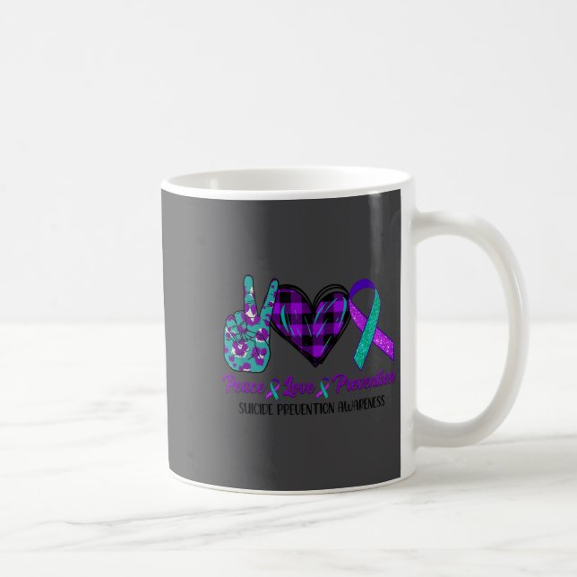 Peace Love Life Suicide Awareness Womens Semi Colo Kaffeetasse (Rechts)