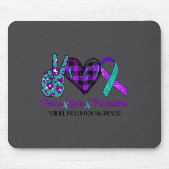 Peace Love Life Suicide Awareness Womens Semi Colo Mousepad (Vorne)