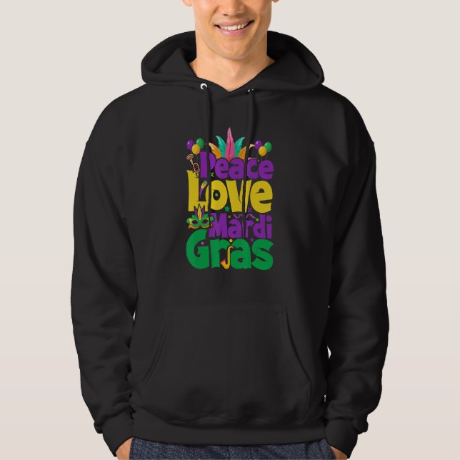 Peace Love Mardi Gras for Women & Men Hoodie (Vorderseite)