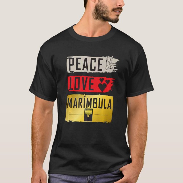 Peace Love Marímbula Musical Instrument Marímbula  T-Shirt (Vorderseite)