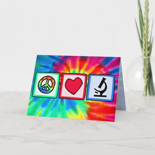Peace, Love, Microscopes Karte (Vorderseite)