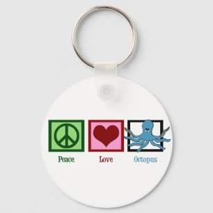 Peace Love Octopus Schlüsselanhänger