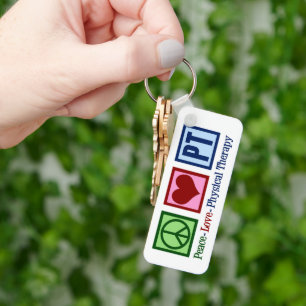 Peace Love Physical Therapy Cute Personalized PT Schlüsselanhänger