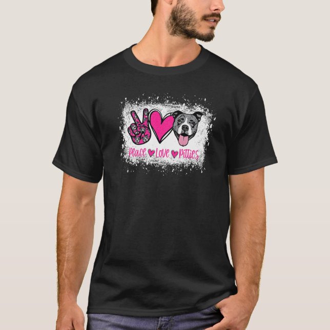 Peace Love Pitties Pitbull  Pet Owner Fur Mama Dog T-Shirt (Vorderseite)