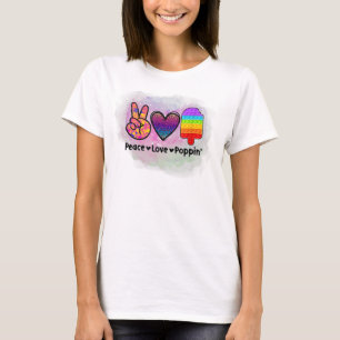 Peace Love Poppin' Tie Dye Push Fidget Toy T-Shirt