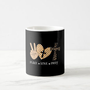 Peace Love Pray Thanksgiving Christmas Christian Kaffeetasse