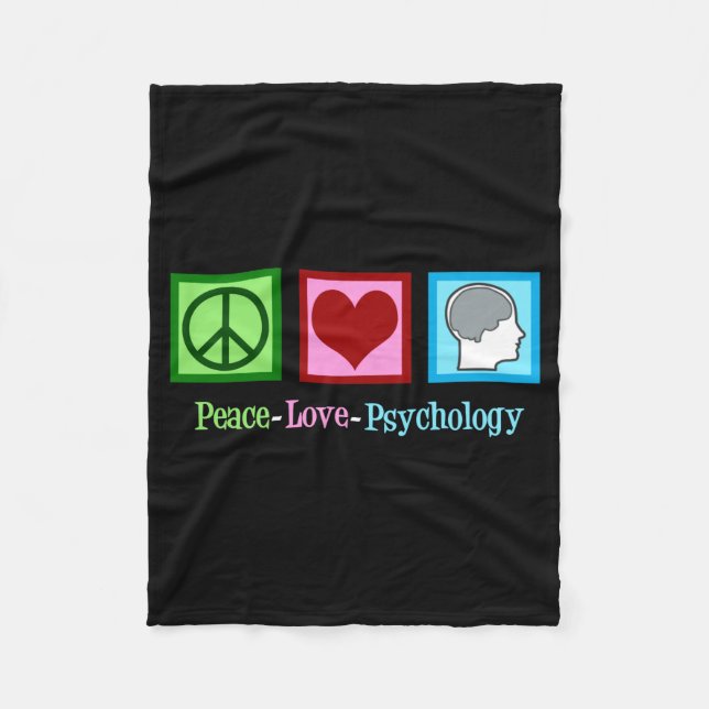 Peace Love Psychology Cute Psychologist  Fleecedecke (Vorderseite)