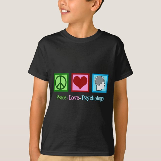 Peace Love Psychology Cute Psychologist  T-Shirt (Vorderseite)
