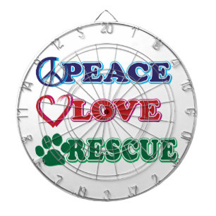 Peace Love Rescue Dartscheibe