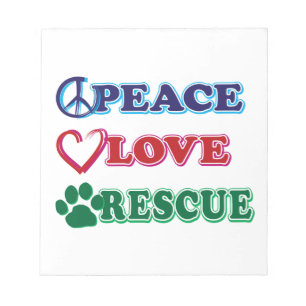 Peace Love Rescue Notizblock