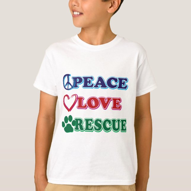 Peace Love Rescue T-Shirt (Vorderseite)