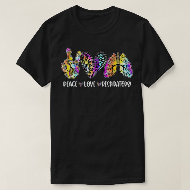 Peace Love Respiratory Therapist Leopard RT Regist T-Shirt (Design vorne)