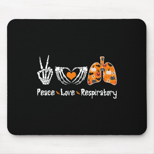 Peace Love Respiratory Therapist Skeleton Fun Hall Mousepad (Vorne)