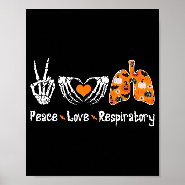 Peace Love Respiratory Therapist Skeleton Fun Hall Poster (Vorne)