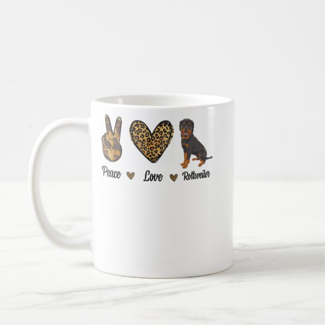 Peace Love Rottweiler Lover Pet Dog Puppy Owner Le Kaffeetasse (Links)