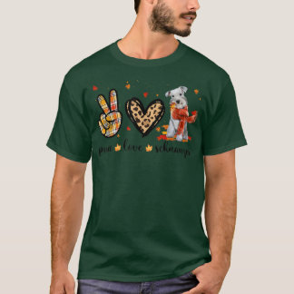 Peace Love Schnauzer Scarf Leopard Fall Autumn Tha T-Shirt