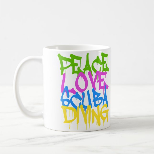 Peace Love Scuba Diving Kaffeetasse (Links)