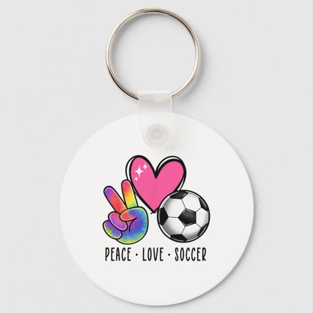 Peace Love Soccer For Women Teen Girls Toddler  Schlüsselanhänger (Vorderseite)