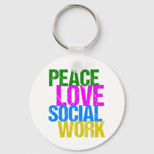 Peace Love Social Work Schlüsselanhänger