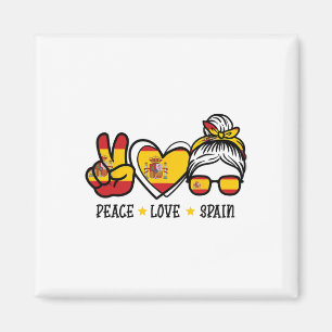 Peace Love Spanien Unordentlicher Dutt Spanische F Magnet