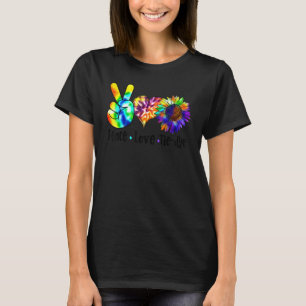 Peace Love Sunshine Sunflower Hippie Tie Dye Men T-Shirt
