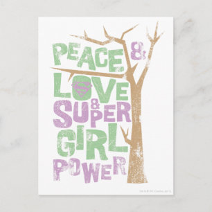 Peace & Love & Supergirl Power Postkarte