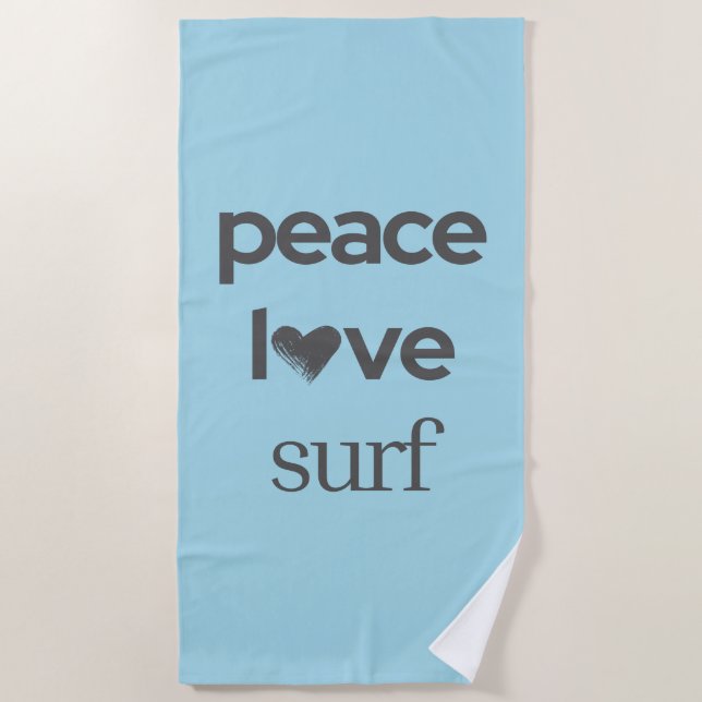 Peace Love Surf - Coastal Blue Ocean Life Pool Strandtuch (Vorderseite)