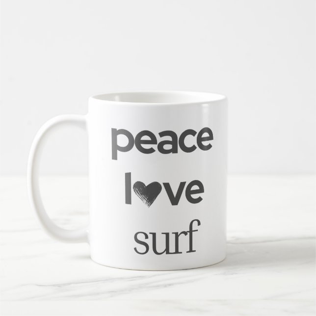 Peace Love Surf -Coastal Surfer Life- Beach Lover Kaffeetasse (Links)