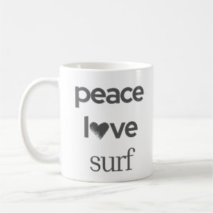 Peace Love Surf   Küsten-Surfer-Strandhaus Kaffeetasse
