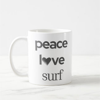 Peace Love Surf | Küsten-Surfer-Strandhaus Kaffeetasse
