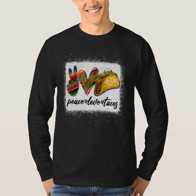 Peace Love Tacos Cute Taco Tuesday Mexican Food T-Shirt (Vorderseite)