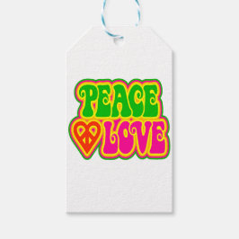PEACE LOVE TIE DYE HIPPIE SYMBOL GIFT TAGS GESCHENKANHÄNGER