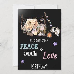 * Peace & Love Tribal Hippie Geburtstagseinladung Einladung