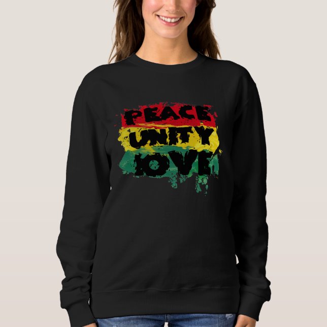 Peace Love Unity Rastafari Clothing Jamaica Souven Sweatshirt (Vorderseite)