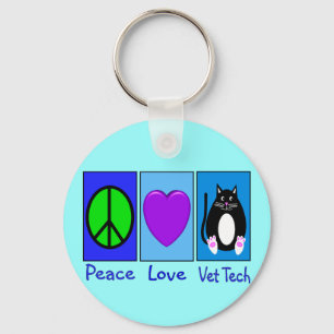 Peace Love Vet Tech Schlüsselanhänger