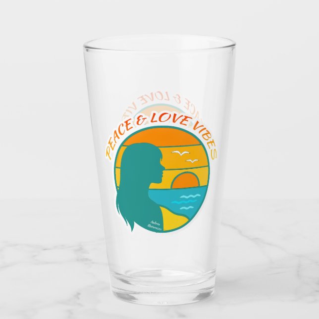 Peace & Love Vibes Glas (Vorderseite)