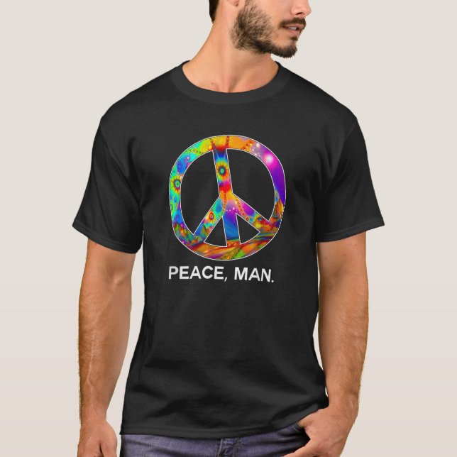 Peace Man Psychedelic Peace Sign T-Shirt (Vorderseite)