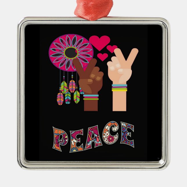 Peace Metal Ornament Aus Metall (Vorne)