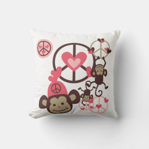 Peace Monkeys Pillow Kissen