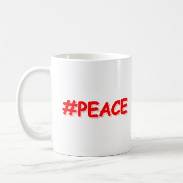"#PEACE" Niedliches Design Jetzt kaufen Kaffeetasse (Links)