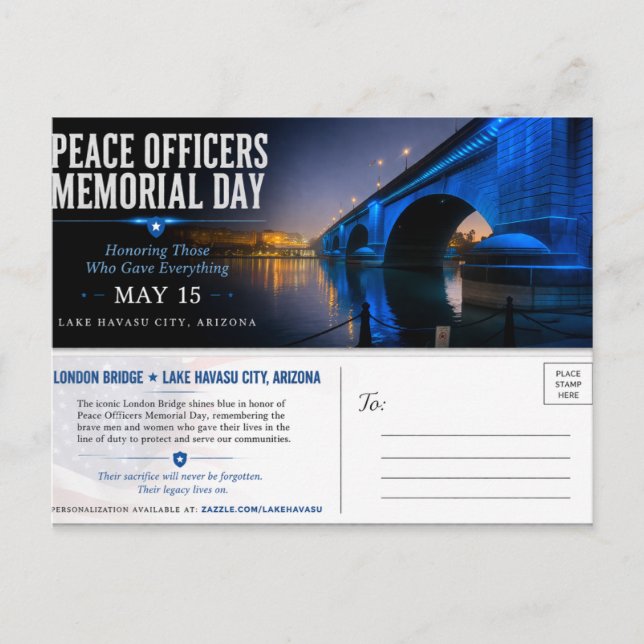 Peace Officers Memorial Day London Bridge Postkarte (Vorderseite)
