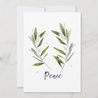 PEACE Olivenblatt Weihnachtsfeiertag Grußkarte Dankeskarte