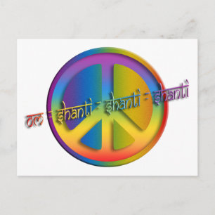 Peace Om Shanti Postkarte