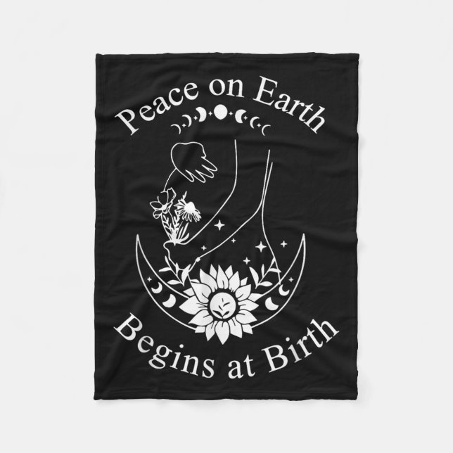 Peace On Earth Begins At Birth Doula Midwife  Fleecedecke (Vorderseite)