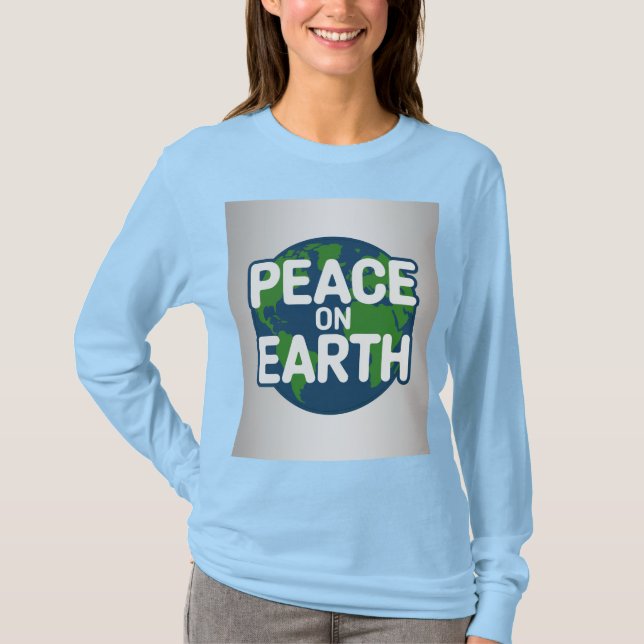 Peace On Earth Blue T-Shirt (Vorderseite)