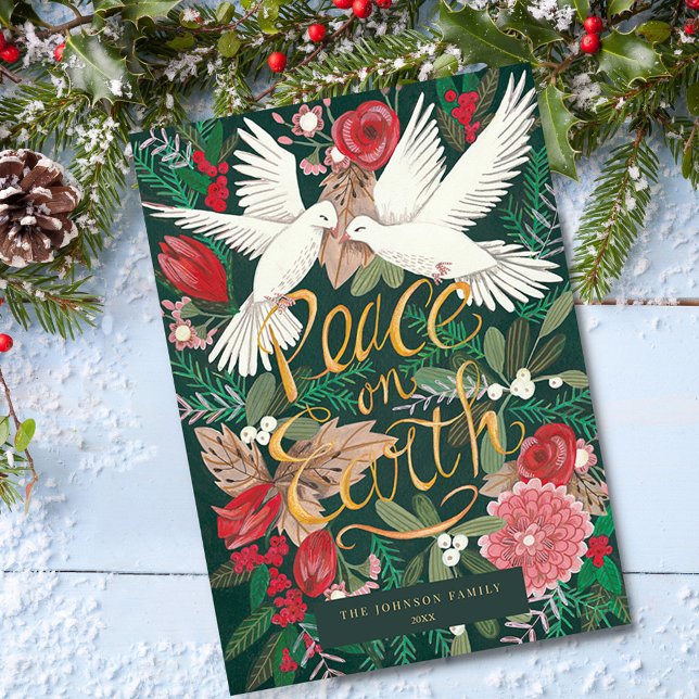 Peace On Earth Photo Christmas  Feiertagskarte (Peace On Earth Photo Christmas Holiday Card)