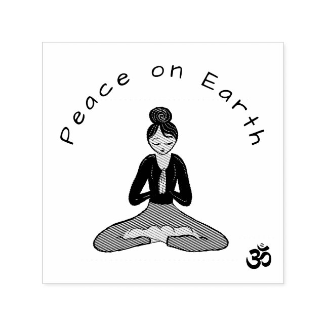 Peace on Earth Yoga Girl Permastempel (Design)